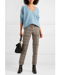 Givenchy Checked Wool Blend Straight Leg Pants