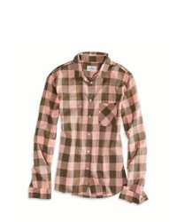 American Eagle Outfitters Ombre Plaid Girlfriend Shirt