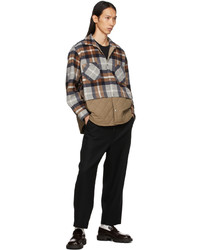 Comme des Garcons Homme Brown Check Panelled Shirt