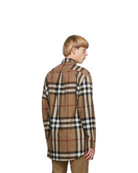 Burberry Brown Check Relaxed Fit Shirt