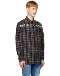 1017 Alyx 9Sm Brown Plaid Shirt