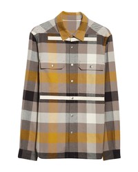 Rick Owens Buffalo Check Flannel Snap Up Outershirt In Dust Plaid At Nordstrom