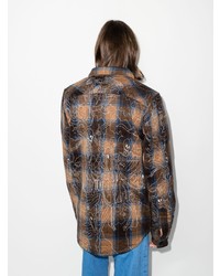Who Decides War Four Horse Embroidered Flannel Shirt