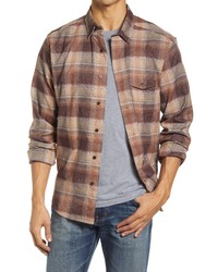Rhone Plaid Stretch Flannel Button Up Shirt In Ristretto Plaid At Nordstrom