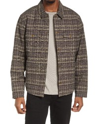 Billy Reid Theo Plaid Insulated Linen Cotton Shirt Jacket In Tanblack At Nordstrom