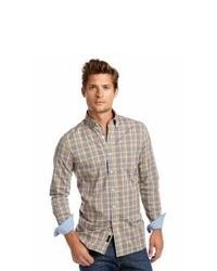Brown Plaid Long Sleeve Shirt