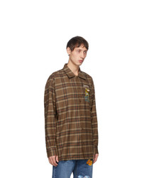 Doublet Brown Check Puppet Animal Shirt