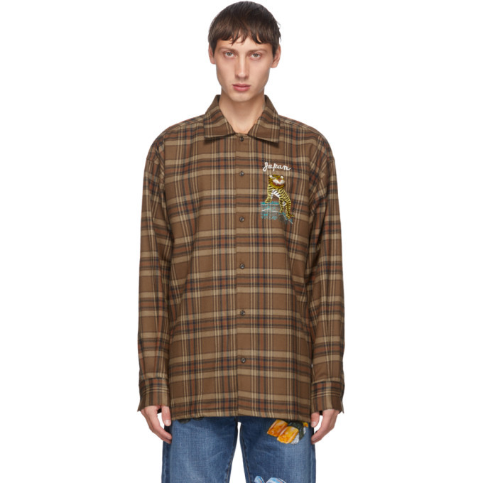 Doublet Brown Check Puppet Animal Shirt, $655 | SSENSE | Lookastic