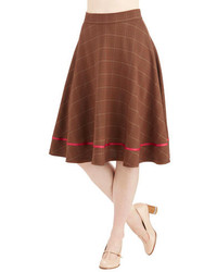 Rock Steadysteady Clothing In Streak Of Success Skirt In Brown Plaid
