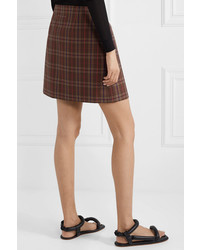 MM6 MAISON MARGIELA Pleated Checked Woven Mini Skirt