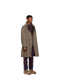 Gucci Reversible Brown Wool Plaid Hunting Coat