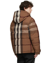 Burberry Brown Down Check Puffer Jacket