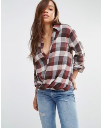 Blank NYC Checked Shirt With Twist Front