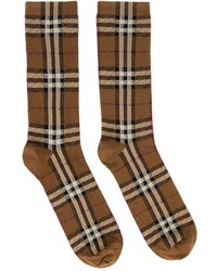 Brown Plaid Socks