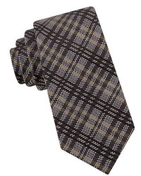 Black Brown 1826 Plaid Silk Blend Tie