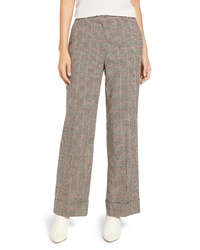 Vince Camuto Country Check Wide Leg Cuff Pants