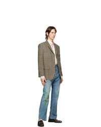 Gucci Brown And Grey Vintage Classic Check Blazer