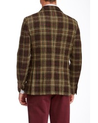 Gemelli Green Plaid Two Button Notch Lapel Wool Jacket