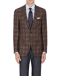 Isaia Sanita Wool Blend Plaid Two Button Sportcoat