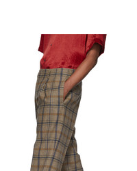 Gucci Brown Plaid Cuffed Trousers