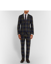 Etro Slim Fit Checked Wool Blend Trousers