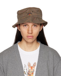 Brown Plaid Wool Hat