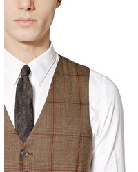 Prince Of Wales Stretch Wool Vest