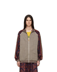 Brown Plaid Zip Sweater