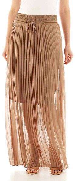 tall pleated maxi skirt