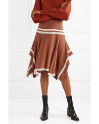 Chloé Asymmetric Med Silk Satin Skirt
