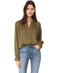 Vince Pleated Hand Stitch Blouse