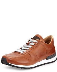 Tod's Runner Burnished Leather Sneaker Brown