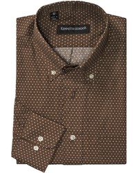 Brown Polka Dot Long Sleeve Shirt