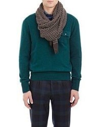 Barneys New York Polka Dot Scarf Brown