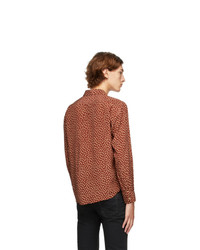 Saint Laurent Brown Silk Tomette Shirt