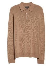 Beams Plus Linen Cotton Polo Sweater In Khaki At Nordstrom