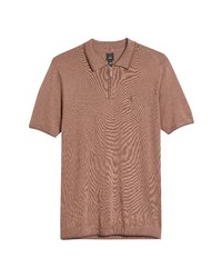 River Island Essential Zip Polo In Brown At Nordstrom