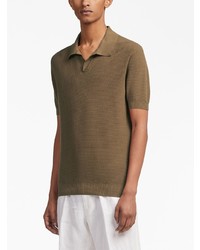 Zegna Jacquard Short Sleeve Polo Shirt