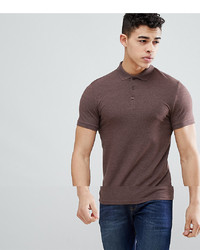 ASOS DESIGN Muscle Fit Jersey Polo In Brown Bear Marl