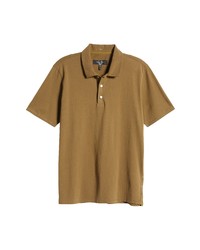 rag & bone Principal Jersey Organic Cotton Polo In Olive At Nordstrom