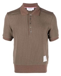 Thom Browne Ribbed Short Sleeved Polo Shirt