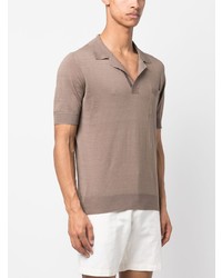 Cruciani Short Sleeve Slub Texture Polo Shirt