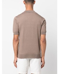 Cruciani Short Sleeve Slub Texture Polo Shirt