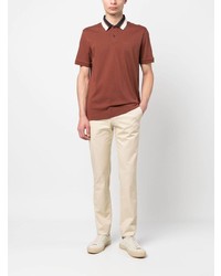 BOSS Stripe Detail Cotton Polo Shirt