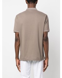 Emporio Armani Zip Up Cotton Polo Shirt