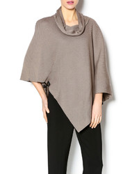 Talk Of The Walk Ribbed Cowl Neck Poncho