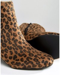 Pimkie Leopard Print Heeled Ankle Boot