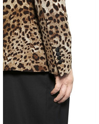 Dolce & Gabbana Leopard Printed Satin Evening Jacket