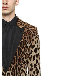 Dolce & Gabbana Leopard Printed Satin Evening Jacket