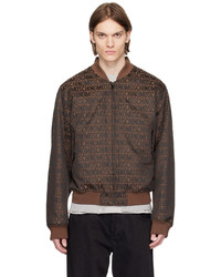 Moschino Brown Long Bomber Jacket